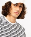 Tee-shirt à manches courtes en maille texturée à rayures homme